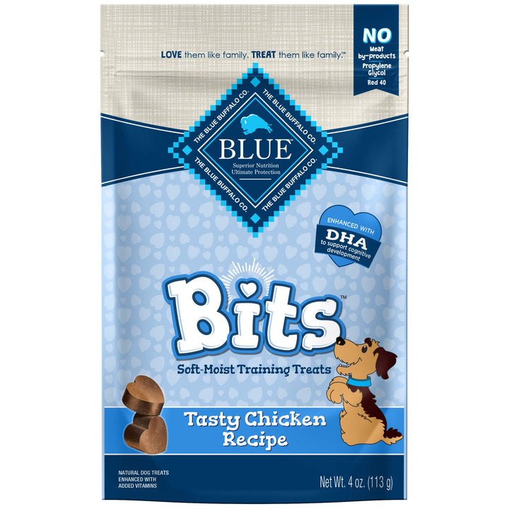 Blue Buffalo Bits Soft Dog Treats for Training, Made with Natural Ingredients & Enhanced with DHA, Savory Salmon Recipe, 4-oz. Bag 4 Ounce (Pack of 1)