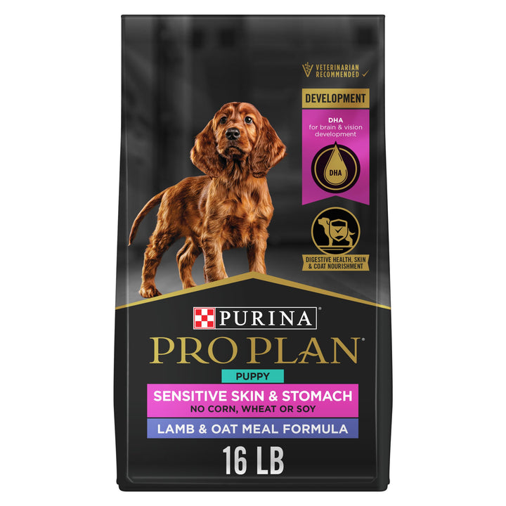 Purina Pro Plan Sensitive Skin and Stomach Puppy Food Lamb and Oat Meal Formula - 16 lb. Bag Lamb & Oat 16 Pound (Pack of 1)