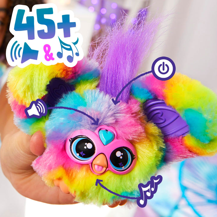 Furby Furblets Ray-Vee Mini Friend, 45+ Sounds, Electronica Music & Furbish Phrases, Electronic Plush Toys for Girls & Boys 6 Years & Up, Rainbow Ray-vee (Electronica Music)