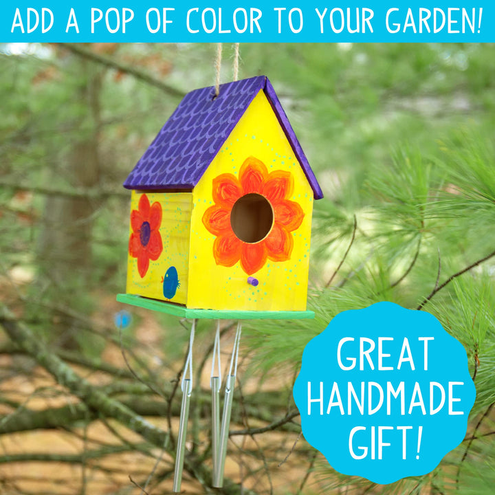 Made By Me Build & Paint Your Own Wooden Bird House, DIY Birdhouse Making For Ages 5, 6, 7, 8, 9, Arts & Crafts Painting Kit For Kids, Great Spring & Summer Craft Activity, Fun Birthday Party Idea