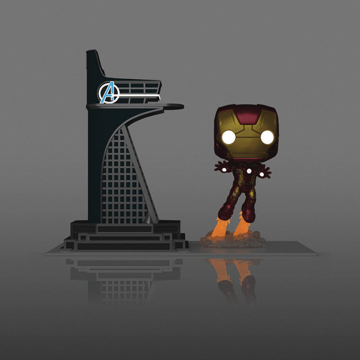 Pop! Town: Avengers: Age of Ultron - Avengers Tower with Iron Man (Glow-in-The-Dark) PX Vinyl Figure