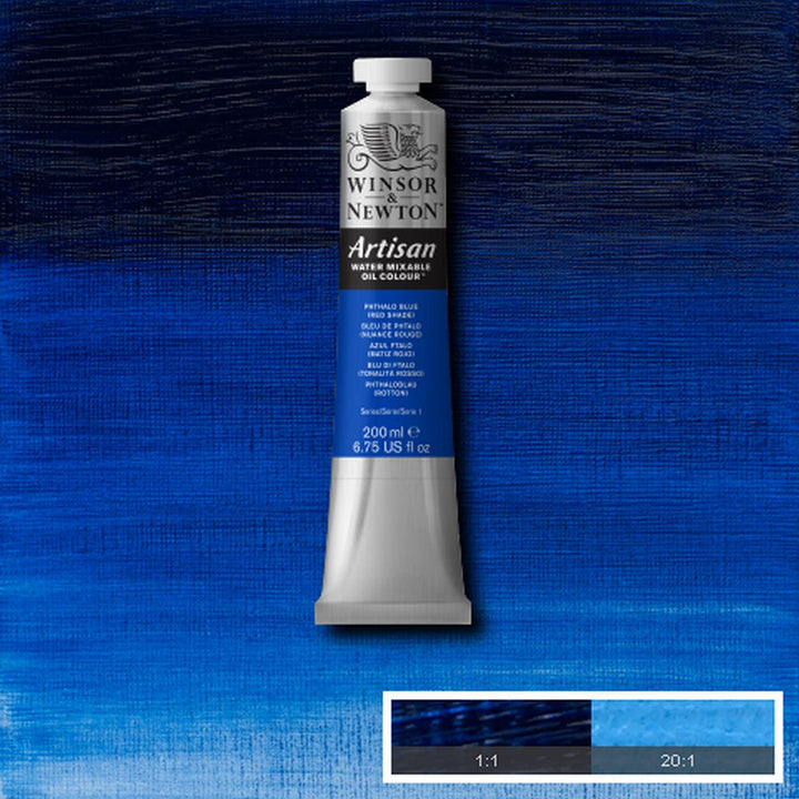 Winsor & Newton Artisan Water Mixable Oil Colour, 6.75-oz (200ml), Phthalo Blue (Red Shade) 200-ml Tube Phthalo Blue (Red Shade)