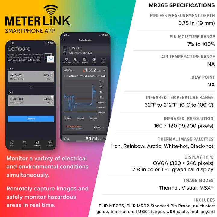 FLIR MR265 Moisture Meter and Thermal Imager with MSX