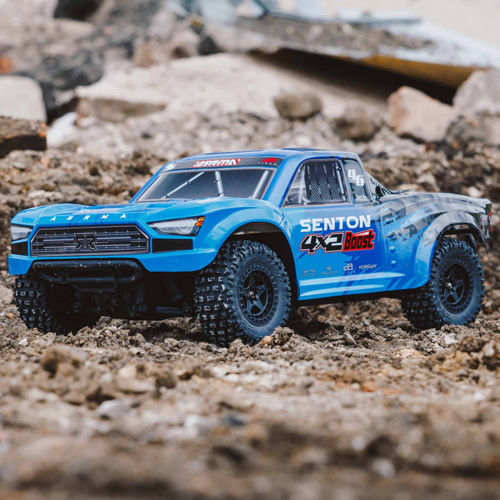 ARRMA RC Truck 1/10 SENTON 4X2 Boost MEGA 550 Brushed Short Course Truck RTR (Batteries and Charger Not Included), Blue, ARA4103V4T2