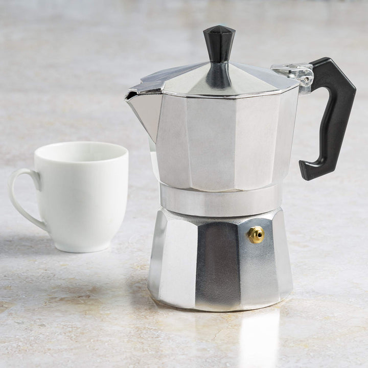 Primula Classic Stovetop Espresso and Coffee Maker, Moka Pot for Italian and Cuban Caf Brewing, Greca Coffee Maker, Cafeteras, 3 Espresso Cups, Silver