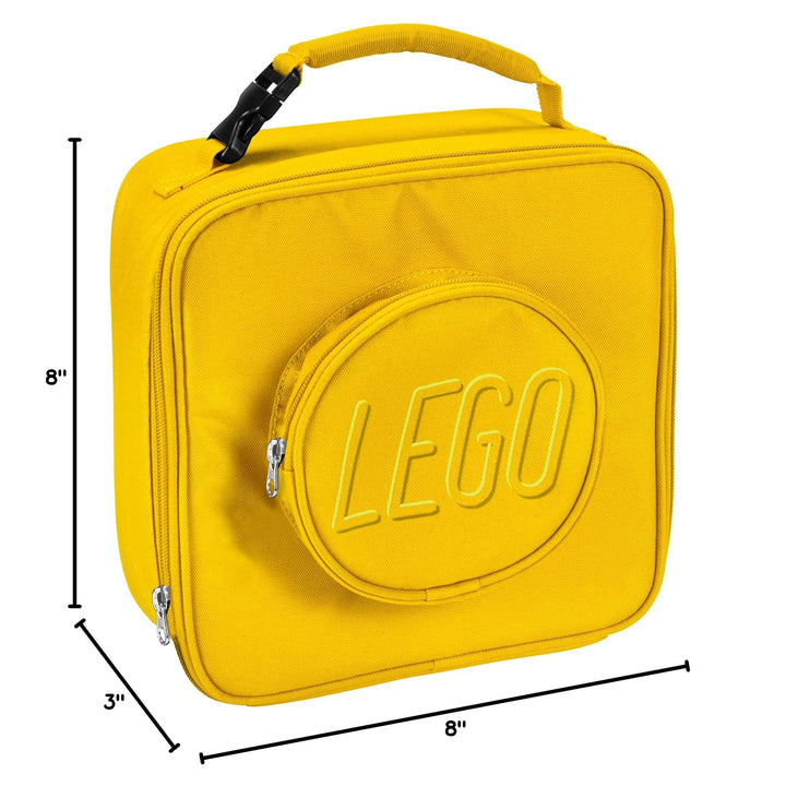 LEGO Orange Brick Lunch Box, Durable and Insulated, with Zipper Pocket and Mesh Lining, for Kids and Adults