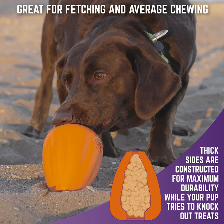 Chew King Premium Treat Dog Toy, Extremely Durable Natural Rubber Toy, Bacon Flavored Dog Toy, Orange, X-Large X-Large Bacon Flavored - 1 Pack