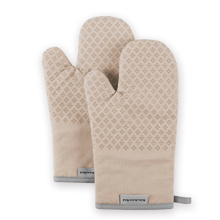 KitchenAid Asteroid Oven Mitt Set, 7"x12.5", Milkshake Tan, 2 Piece