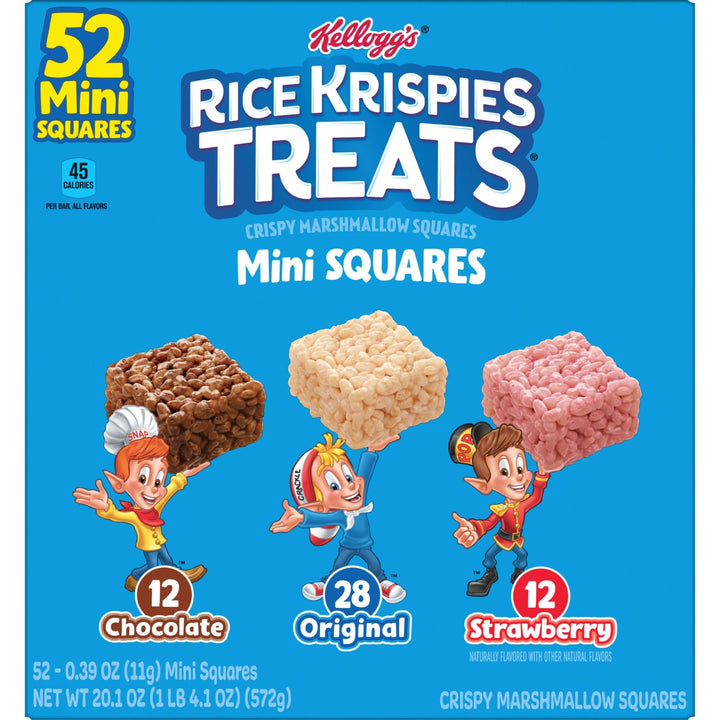 Rice Krispies Treats Mini Squares, Kids Snacks, Lunch Snacks, Grab n' Go, Original, 15.5oz Box (40 Bars) 40 Count