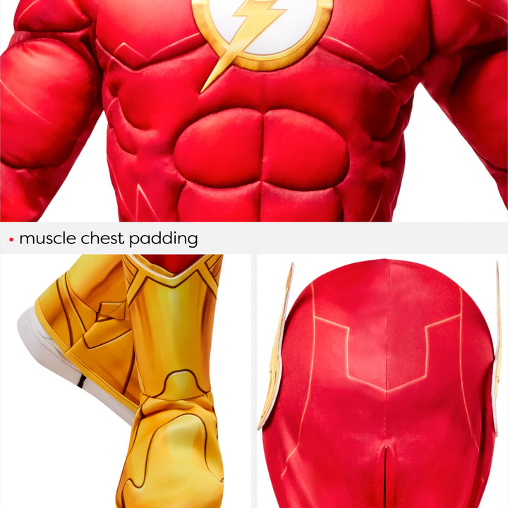 Rubies Boy's The Flash Boy's the Flash Deluxe Costume Jumpsuit and Headpiece Medium As Shown