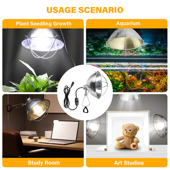 Simple Deluxe Adjustable Clamp Lamp with 10.5" Aluminum Reflector and Bulb Guard, 250W E26 Socket (Bulb Not Included), 6ft 18/2 SJT Cord Lamp Shade-250W 1 Pack