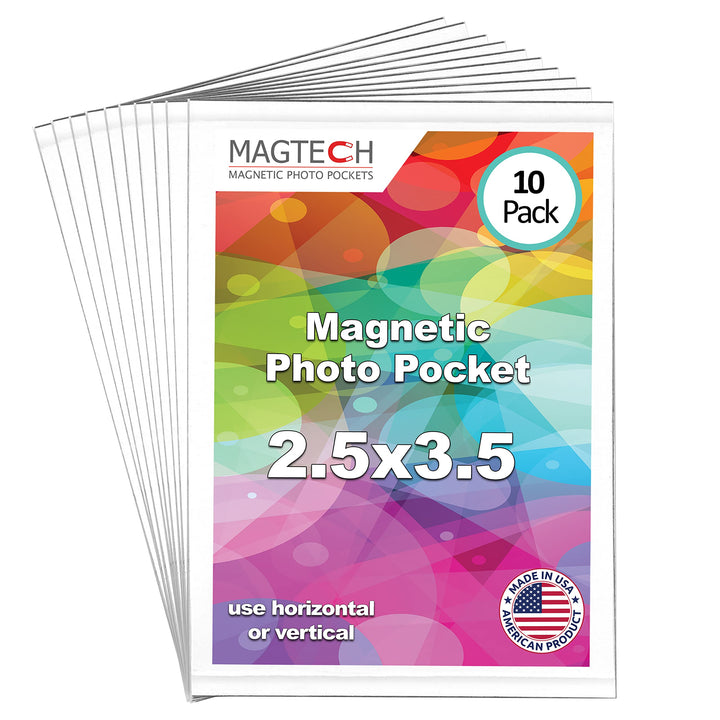 Magtech Magnetic Pocket Picture Frame, White, Holds 4 x 6 Inches Photos, 10 Pack (14610)