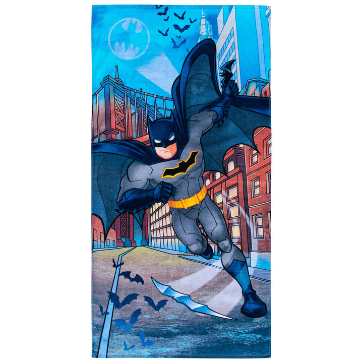 Franco Kids Super Soft Cotton Bath/Pool/Beach Towel, 58 in x 28 in, Batman Multicolour