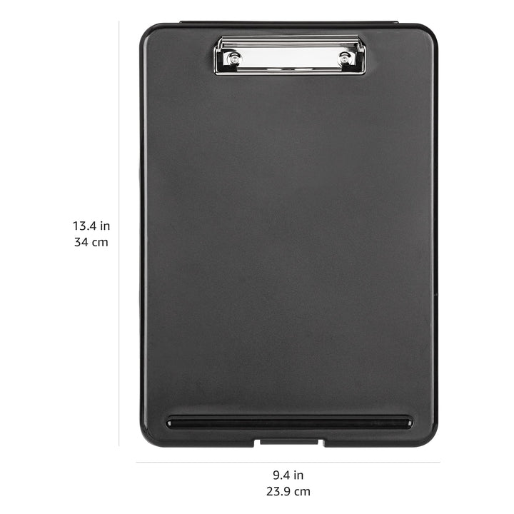 Basics Plastic Storage Clipboard,Black, 2-Pack