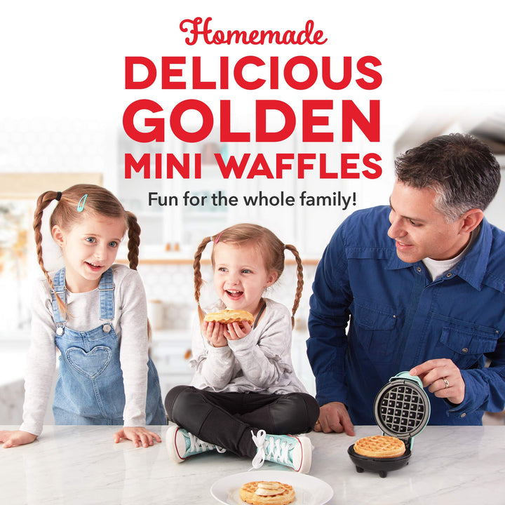 DASH Mini Maker for Individual Waffles, Hash Browns, Keto Chaffles with Easy to Clean, Non-Stick Surfaces, 4 Inch, Orange Leopard Waffle Maker