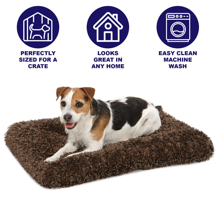 MidWest Homes for Pets Deluxe Dog Beds | Super Plush Dog & Cat Beds Ideal for Dog Crates | Machine Wash & Dryer Friendly, 1-Year Warranty Cocoa 23.0"L x 18.0"W x 2.5"Th