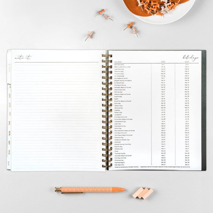 Blue Sky Life Note It 2023-2024 Academic Year Weekly and Monthly Planner Notes, 8.5" x 11", Frosted Cover, Wirebound, Hannah Frosted (142588-A24) 8.5" x 11"