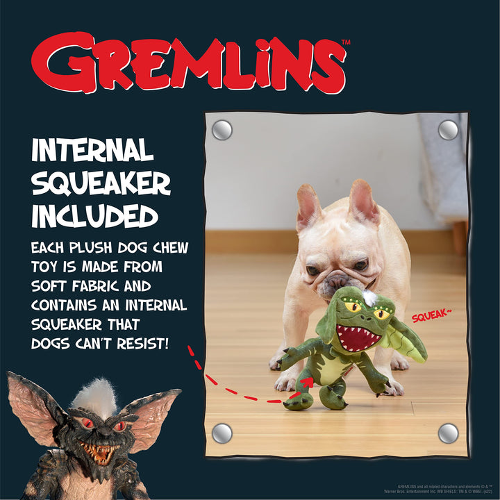 Warner Bros 9" Halloween Gremlins Stripes Plush Toy for Dogs | Gremlins Stripes Plush Dog Toy | Medium | Classic Movie Toys for All Dogs, Official Dog Toy Product of WB for Pets 9 Inch