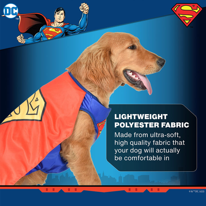 DC Comics Superhero Superman Halloween Dog Costume - X-Small - | DC Superhero Halloween Costumes for Dogs, Funny Dog Costumes | Officially Licensed DC Dog Halloween Costume Blue