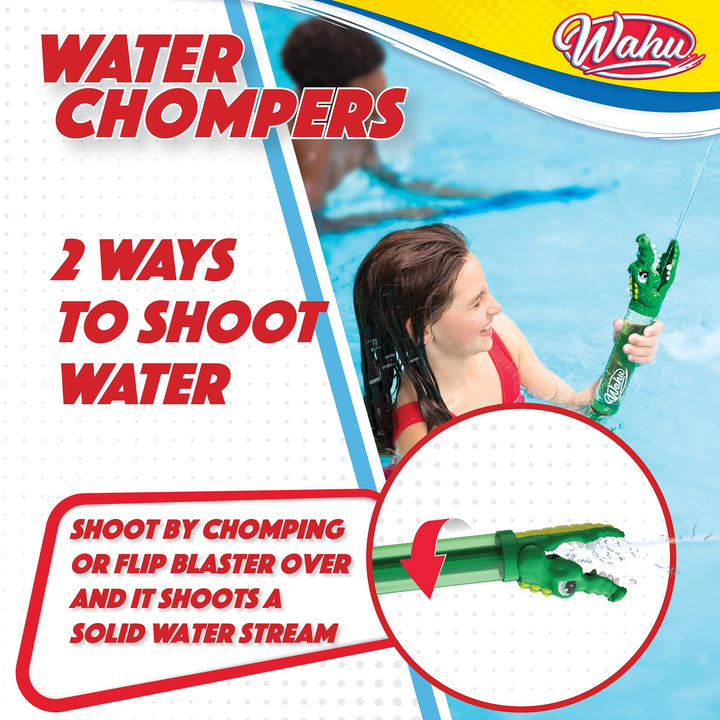 Wahu Water Chompers Alligator Water Blaster Toy for Kids Ages 8+, Kids Water Squirter Water Gun Toy with EZ-Grip Handle, Sprays Over 25'