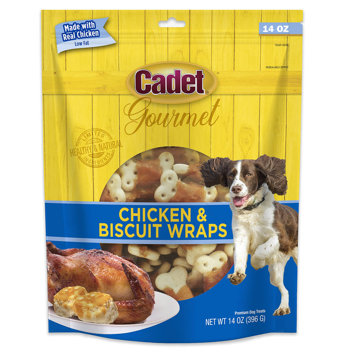 Cadet Gourmet Chicken Wrapped Biscuit Dog Treats Wraps 14 oz. Chicken Wrapped Biscuits 14 Ounce (Pack of 1)