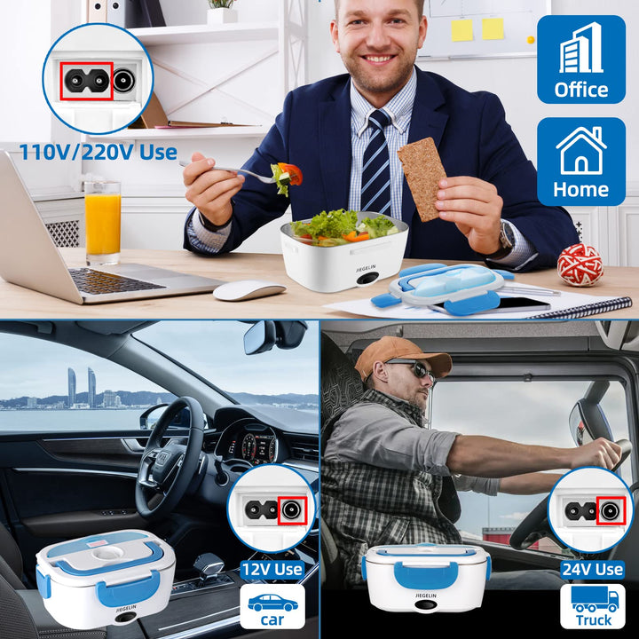 electric lunch box for adults food heater,loncheras electricas para calentar almuerzo,bento box adult hot lunch box self heating portable food warmer for working men for car 9.05*6.68*3.95 inches Blue