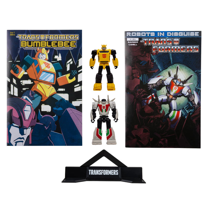 McFarlane Toys - Transformers Page Punchers 2pk Bumblebee and Wheeljack 3in Action Figures with 2 Comics