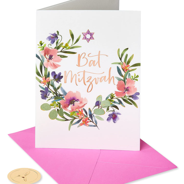 Papyrus Bat Mitzvah Card (Mazel Tov) Floral