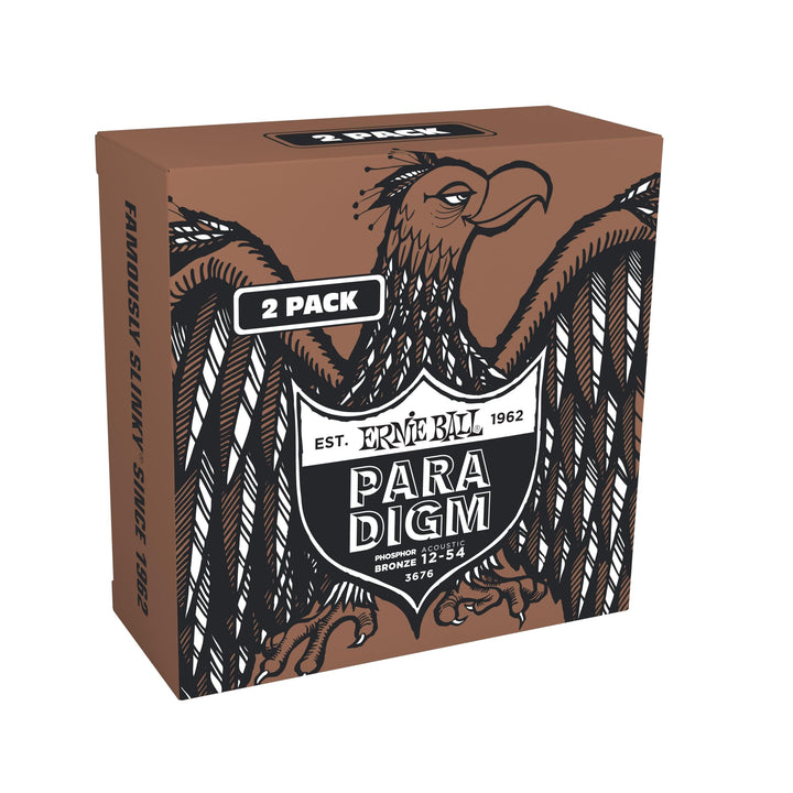 Ernie Ball Medium Light Paradigm Phosphor Bronze Acoustic Guitar Strings  Exclusive 2 Pack 12-54 (P03676) Medium Light 12-54 2-Pack