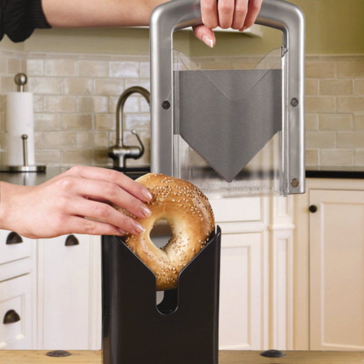 Hoan 5087464 The Original Bagel Guillotine Universal Slicer, Silver, 9.25-Inch