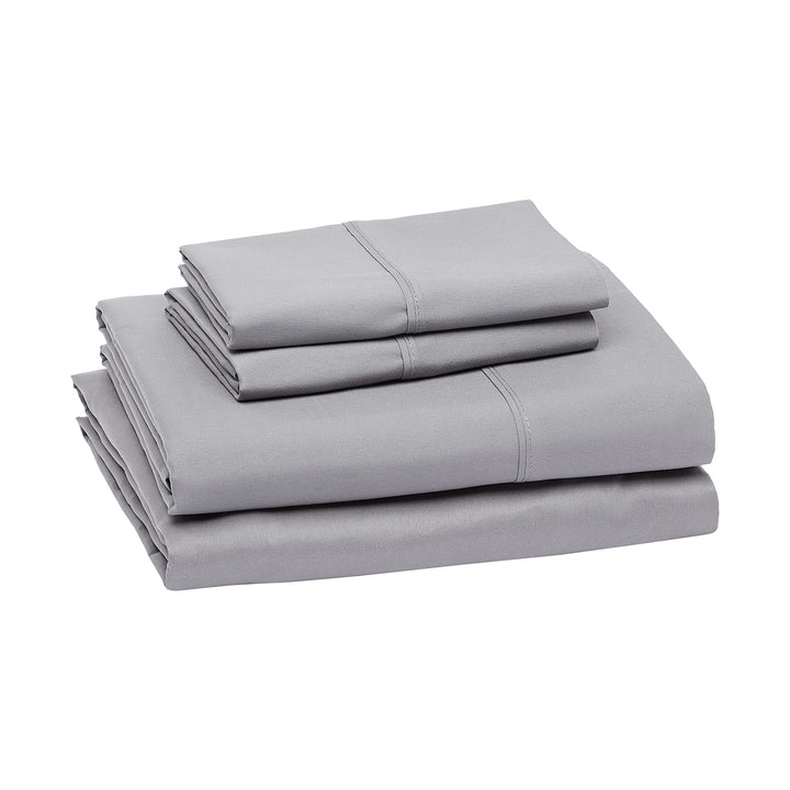 Basics Lightweight Super Soft Easy Care Microfiber 3 Piece Sheet Set with 14" Deep Pockets, Twin, Gray Arrows, Printed