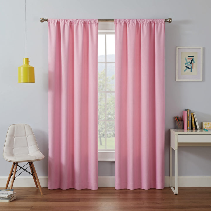 Eclipse Kendall Blackout Curtain, Thermal Insulated Grommet Window Panel, Noise Reducing Curtains for Bedroom, Living Room or Nursery, (1 Panel), 54 in Long x 42 in Wide, Raspberry 42"W x 54"L (Pack of 1)