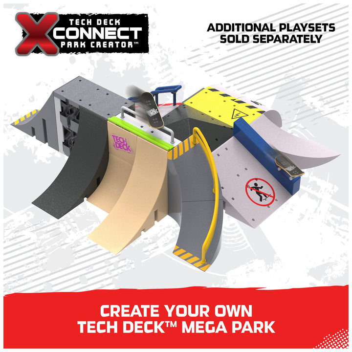 Tech Deck, Bowl Builder X-Connect Park Creator, Customizable and Buildable Ramp Set with Exclusive Fingerboard, Kids Toy for Ages 6 and up Bowl Builder Park