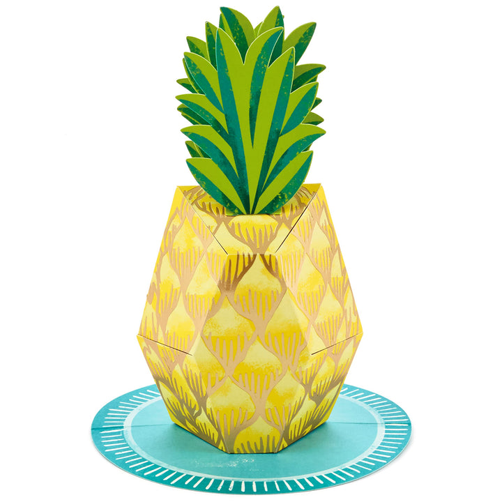 Hallmark Paper Wonder Pop Up Birthday Card, Thank You Card, Encouragement Card, All Occasion Card (Pineapple) Pineapple