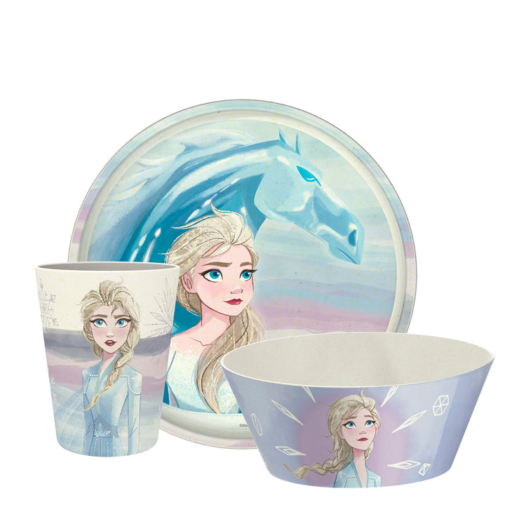 Zak Designs Disney Frozen 2 Kids Dinnerware Set 3 Pieces, Durable and Sustainable Melamine Bamboo Plate, Bowl, and Tumbler are Perfect For Dinner Time With Family (Anna, Elsa, Olaf) 8" Plate, 6" Bowl, 10oz Tumbler Frozen 2 (Anna, Elsa, Olaf)