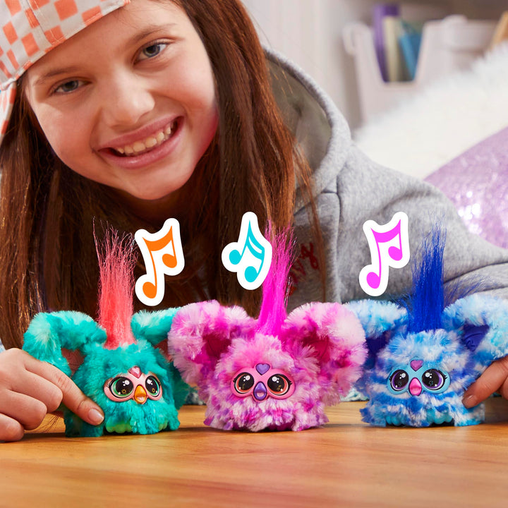 Furby Furblets Loo-Lay Mini Friend, 45+ Sounds & Music, Speaks Only Furbish, Electronic Plush Toys for 6 Year Olds & Up, Multicolor Loo-lay (Gamer Music)