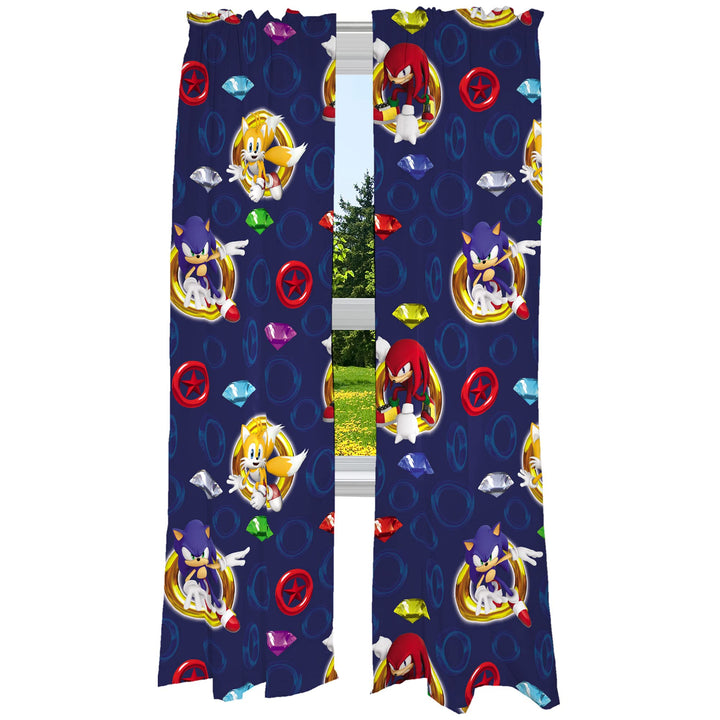 Franco Kids Room Window Curtains Drapes Set, 82 in x 84 in, Sonic The Hedgehog, Anime