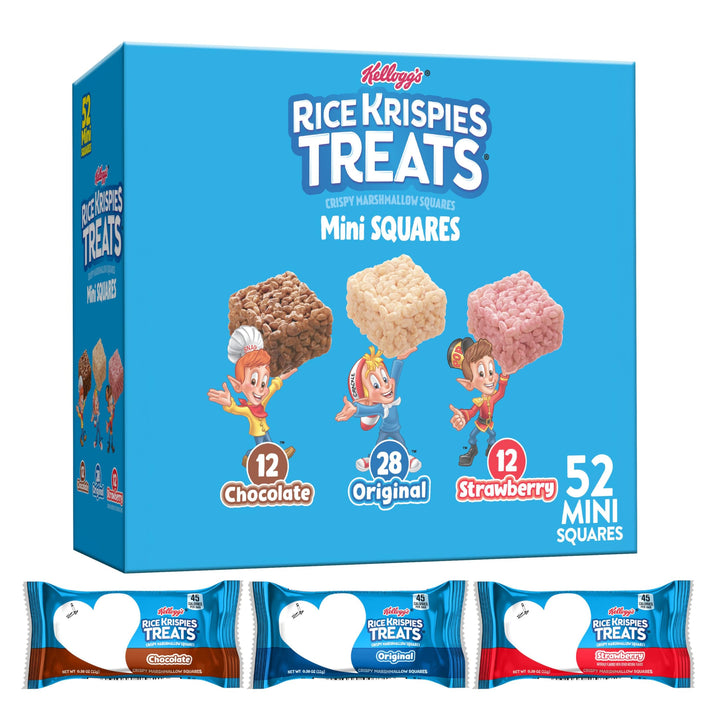 Rice Krispies Treats Mini Squares, Kids Snacks, Lunch Snacks, Grab n' Go, Original, 15.5oz Box (40 Bars) 40 Count