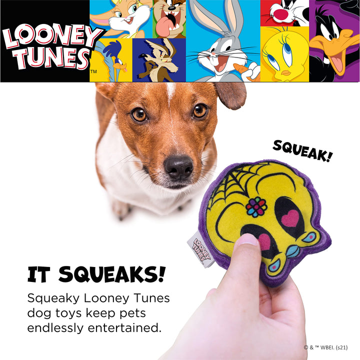 Looney Tunes for Pets Halloween Sylvester The Cat & Tweety Bird Silo Pet Squeaker Toys 2 Piece | Squeaky Dog Toys Small Dog Toys for Small Dogs | Halloween Dog Chew Toys,FF18363 4 Inch - 2 Pack