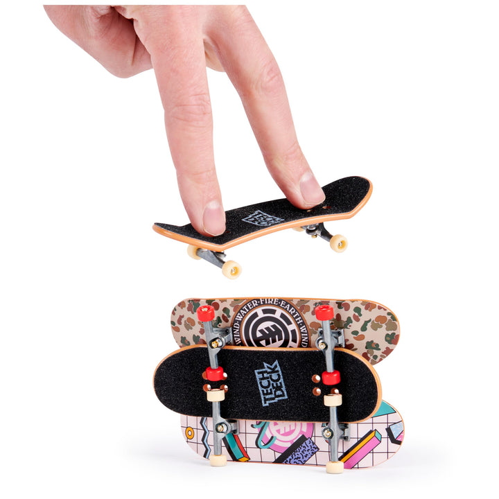 TECH DECK, Ultra DLX Fingerboard 4-Pack, Element Skateboards, Collectible and Customizable Mini Skateboards, Kids Toy for Ages 6 and up 4-pack Boards