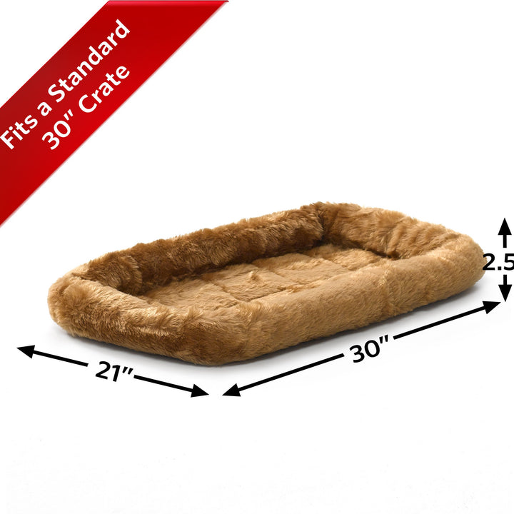 MidWest Homes for Pets Bolster Dog Bed 30L- Inch Cinnamon Dog Bed or Cat Bed w/ Comfortable Bolster | Ideal for Medium Dog Breeds & Fits a 30-Inch Dog Crate | Easy Maintenance Machine Wash & Dry