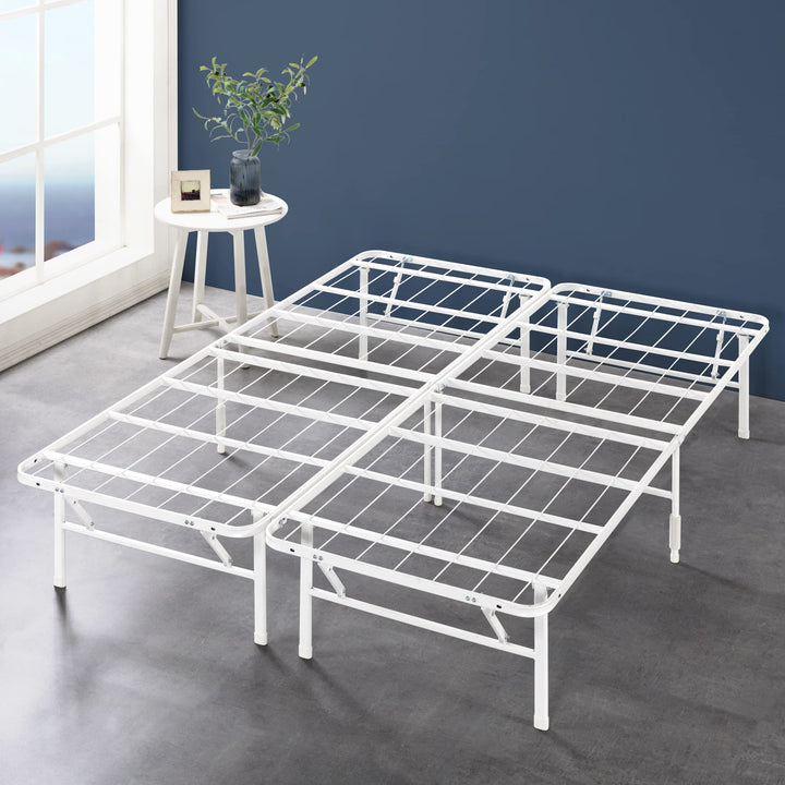 ZINUS Rumi 14in Easy SmartBase® Mattress Foundation, Sturdy Metal Bed Frame, No Box Spring Needed, Eco Friendly Packaging, Full Black Basic Assembly