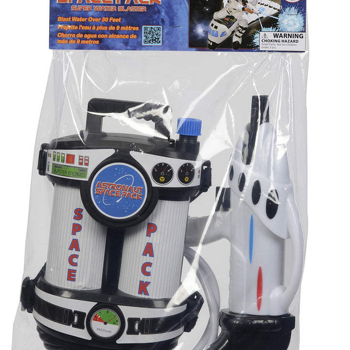 Aeromax Astronaut Space Pack Super Water Blaster with fully adjustable straps for comfort and control., White/Black With Red and Blue Accents 1 Count (Pack of 1)