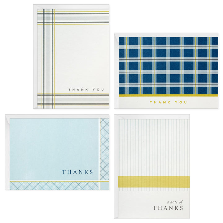 Hallmark Thank You Cards Assortment, Stripes and Plaid (48 Cards with Envelopes) Stripes & Plaid