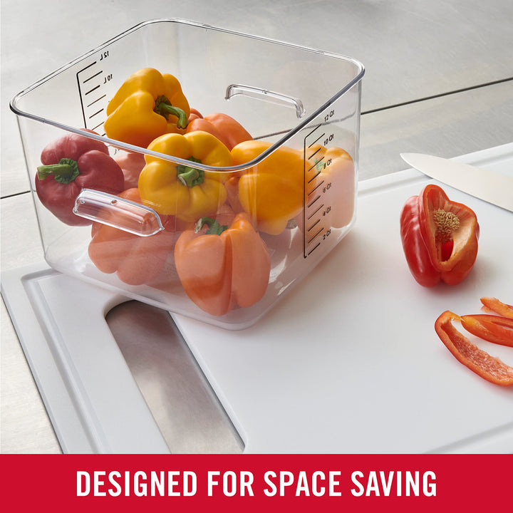 Rubbermaid Commercial Products, Plastic Space Saving Square Food Storage Container for Kitchen/Sous Vide/Food Prep, 12 Quart, Clear 12 Qt.