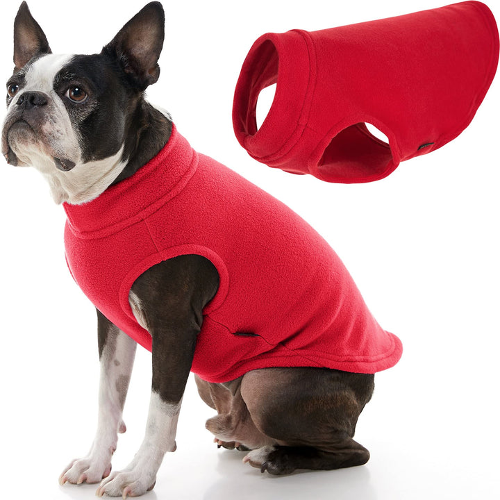 Gooby Stretch Fleece Vest Dog Sweater - Red, Large - Warm Pullover Fleece Dog Jacket - Winter Dog Clothes for Small Dogs Boy or Girl - Dog Sweaters for Small Dogs to Dog Sweaters for Large Dogs Large Length (13.5")