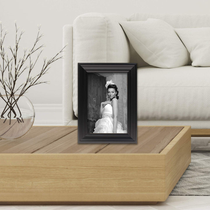 Lawrence Frames 535446 Black 4x6 Classic Detailed Picture Frame