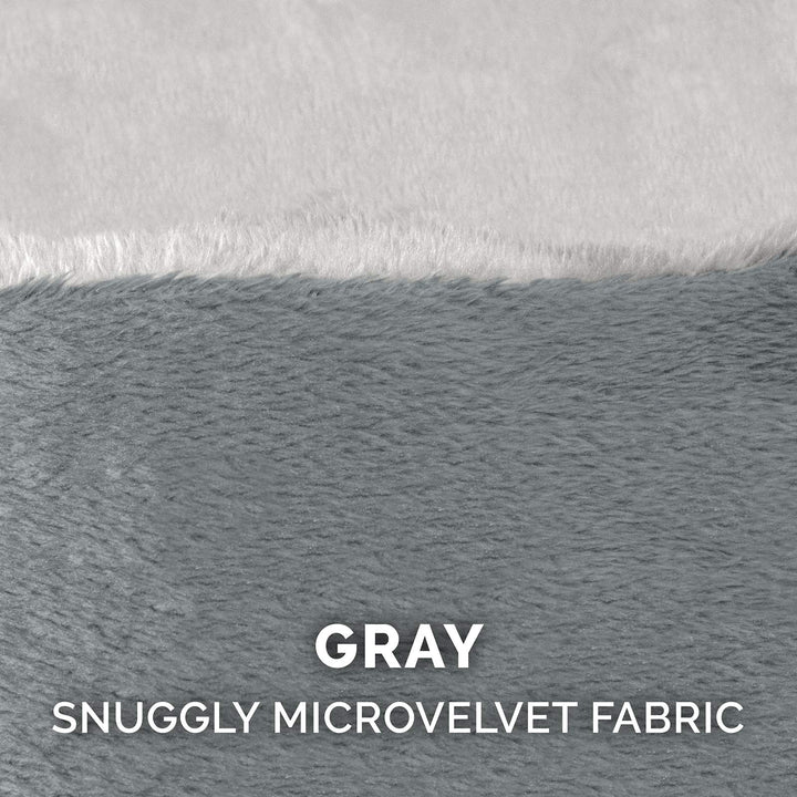 Furhaven Replacement Dog Bed Cover Microvelvet Snuggery, Machine Washable - Silver, 26-inch
