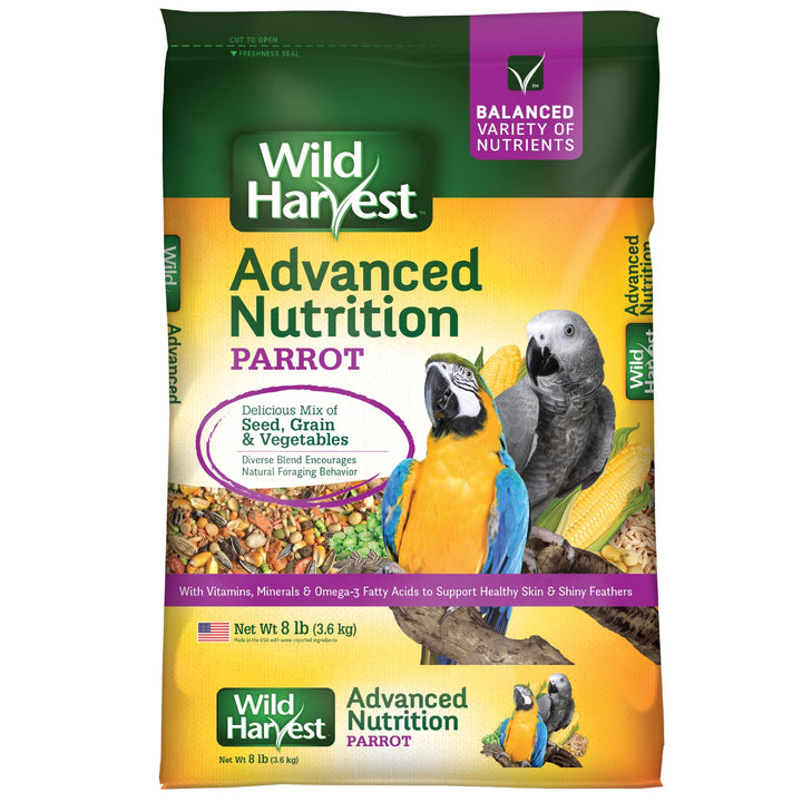 Wild Harvest Advanced Nutrition Parrot 8 Pound Bag,White 8 Pound (Pack of 1)