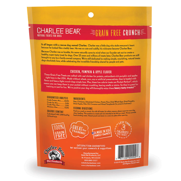 Charlee Bear Grain Free Crunch Dog Treats, Bacon & Blueberry Flavor, 8 oz 8 Ounce (Pack of 1)